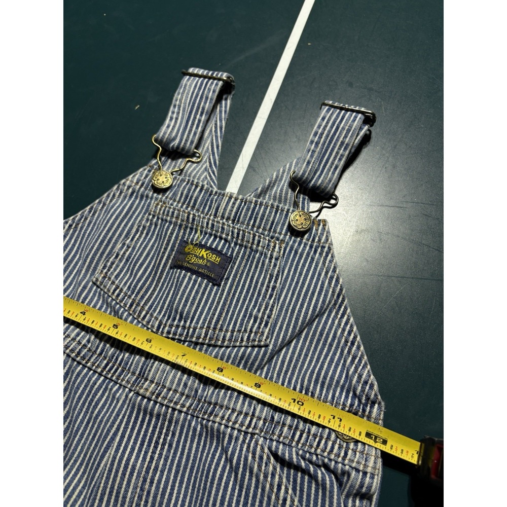 Vintage OshKosh B'gosh Blue Hickory Stripe Overalls Size 4T Made In USA Vestbak‎ - Picture 8 of 9